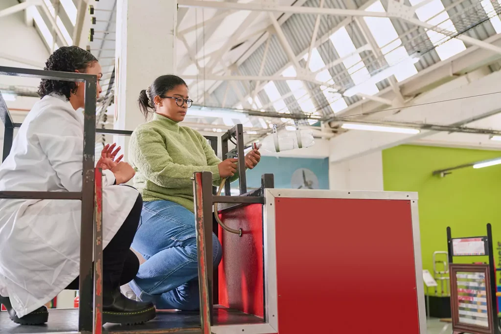 Support worker with disabled woman